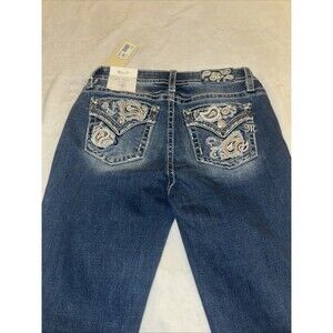 Miss Me Jeans,  Slim Boot Women's Size 29 Blue, Denim, Gems Back Pocket, Flared
